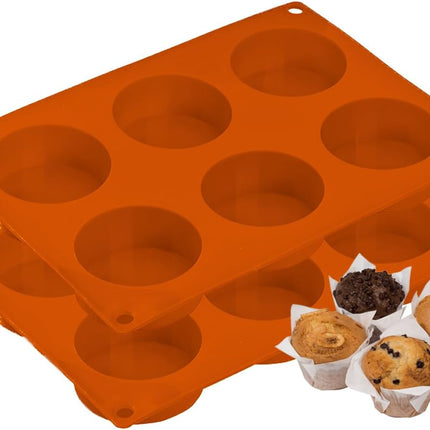 Muffin Tin - Yorkshire Pudding Pan with 6 Cavities - Silicone Cupcake Molds for Baking - Silicone Muffin Molds, Non-Stick Muffin Molds, Cookie Jelly Molds - Pack of 2.