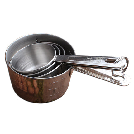 Stainless Steel Measuring Cups - 60, 80, 120, 235 ml - Silver - Set of 4.