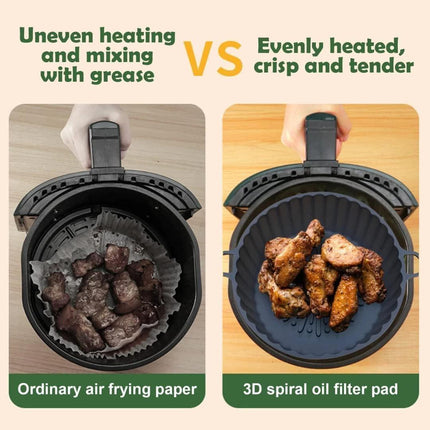 Silicone Air Fryer Liners - Non-Stick, Greaseproof, Waterproof - Food Grade Silicone Baking Pans - Microwave Safe - 7.8 Inch - Pack of 2.