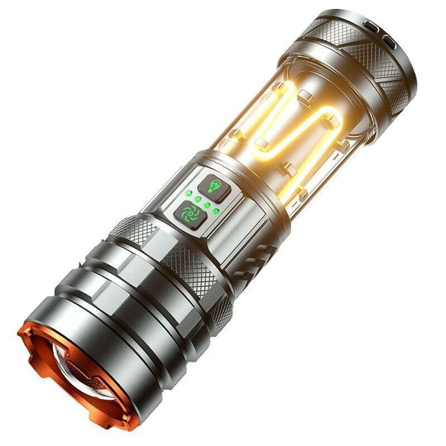 Flashlight - Type-C Super Bright Rechargeable - Multifunctional Large Capacity - Camping - Black - 16.8*5*4.5cm.