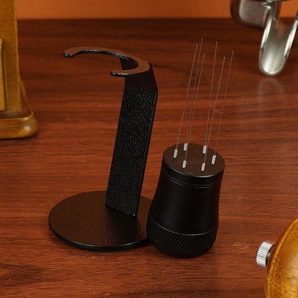 Coffee Mixer - Fabric Mixer with Holder - 6-Pin Coffee Stirrer - Removable and Washable Mixer - Black.