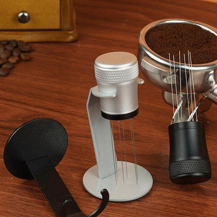Coffee Mixer - Fabric Mixer with Holder - 6-Pin Coffee Stirrer - Removable and Washable Mixer - Black.
