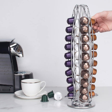 Coffee capsule holder - 40 capsules Coffee pod holder - Coffee pod holder - Silver.