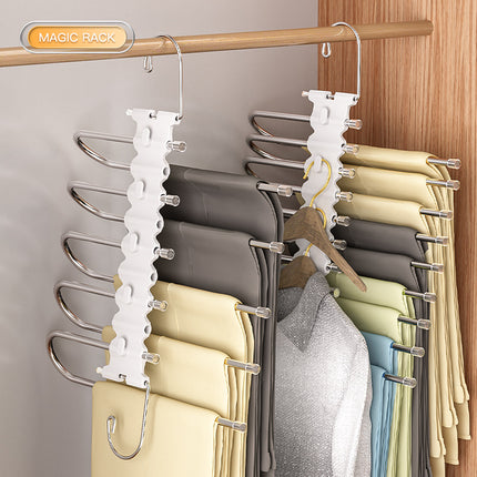 clothes hangers-stainless steel trouser rack-space saving-trouser rack-wardrobe-storage rack-5 tiers-1.