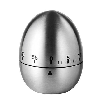 Egg Timer - Kitchen Timer - Analogue Kitchen Timer - Mechanical Kitchen Timer - Timer - Egg - Stainless Steel.