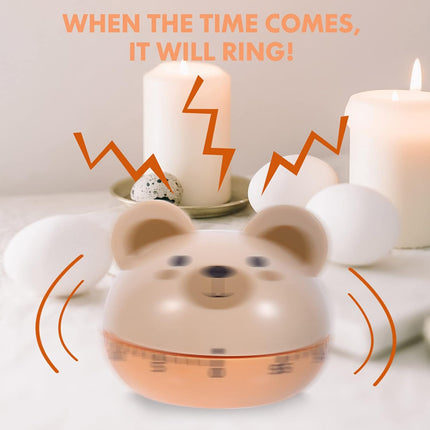 Egg Timer - Timer - Cartoon Bear Kitchen Reminder Timer - Mechanical Timer Kitchen Food Timer - Kitchen Countdown Timer - Digital Kitchen Timer - Working Cooking Utensils - Metal Interior Modeling - 1 Piece.