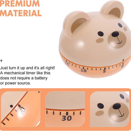 Egg Timer - Timer - Cartoon Bear Kitchen Reminder Timer - Mechanical Timer Kitchen Food Timer - Kitchen Countdown Timer - Digital Kitchen Timer - Working Cooking Utensils - Metal Interior Modeling - 1 Piece.