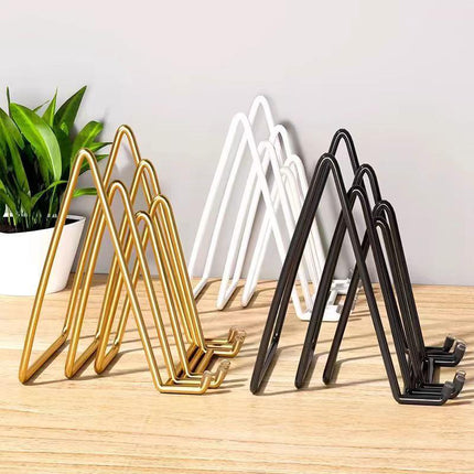 Photo Frame Stand - Set of 4 - Medal and Certificate Stand - Creative Standing Glass Photo Stand - Black.