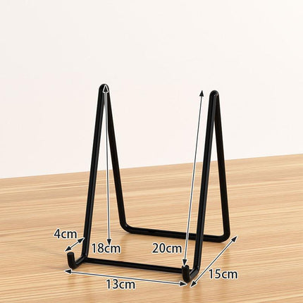 Photo Frame Stand - Set of 4 - Medal and Certificate Stand - Creative Standing Glass Photo Stand - Black.