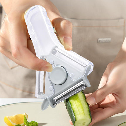 Grater - Cheese Grater - Portable Switchable Peeler - Small Switchable Stainless Steel Food Grater - with Spoon Hole - Blue.