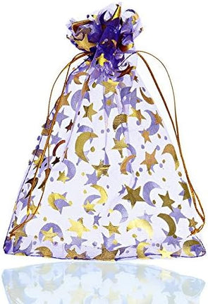 Gift bags - Purple drawstring organza - Wedding jewelry bags - 13x18cm - 100 pieces.