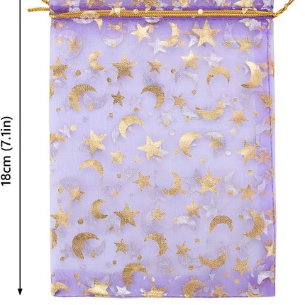 Gift bags - Purple drawstring organza - Wedding jewelry bags - 13x18cm - 100 pieces.
