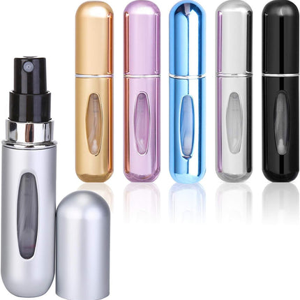 Perfume Spray Bottle 5ml - Mini Travel Atomizer Bottle - Empty Atomizer Bottle with Filling Opening - With Viewing Window - Wallet-Friendly Essential Oil Toner Aftershave - Pack of 5.
