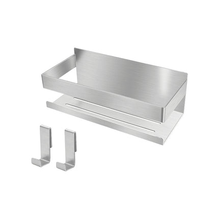 Shower Shelf - No Drilling Required - Strong 3M Self-Adhesive Wall Shelf No Drilling Required - Stainless Steel - Neat Storage Basket for Shampoo and Gel - Shower Organizer - 1 Pack Silver.