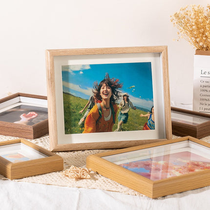 Photo frame - Wooden display stand 6 inch - Wall mounted - Solid wood photo frame - Scandinavian style - Creative wall photo frame - White wood color - 1 piece.