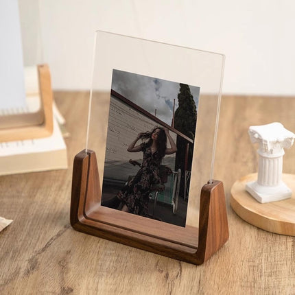 Photo Frame - Solid Wood Photo Frame - Acrylic - Table Decoration - Creative Gift Ornaments - U-Shaped Photo Frame - 178*127mm.