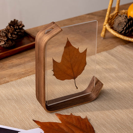 Photo Frame - Black Walnut - Transparent Acrylic Display Stand - Picture Frame, Photo Frame, Desk Ornament - 10*15CM.