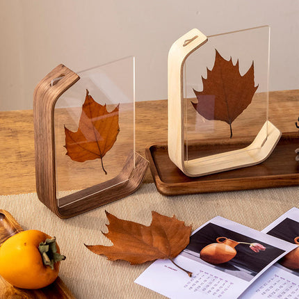Photo Frame - Black Walnut - Transparent Acrylic Display Stand - Picture Frame, Photo Frame, Desk Ornament - 10*15CM.