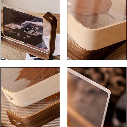 Photo Frame - Black Walnut - Transparent Acrylic Display Stand - Picture Frame, Photo Frame, Desk Ornament - 10*15CM.