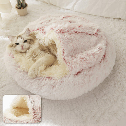Cat bed - pet tent - kitten bed, dog pet, plush slippers, soft puppy sleeping bag, warm and comfortable, cat bed - gray - 40*40cm.