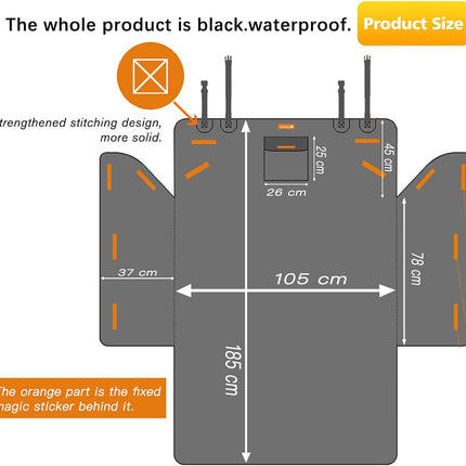 Dog Blanket Car Back Seat - Dog Trunk Liner - Non-Slip & Waterproof Backseat Cover for Pets - Durable Washable Trunk Liner for Travel - Suitable for Small and Medium Cars and Trucks - Black.