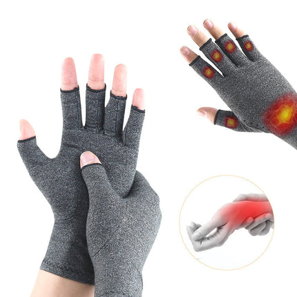 Rheumatism Gloves - Compression Gloves - Unisex - Osteoarthritis - Rheumatism - Arthritis - Repetitive Strain Injury- Carpal Tunnel Syndrome- S - Gray.