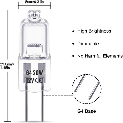 G4 LED lamp - G4 12V 20W halogen lamp - Warm white 3000K - 350LM - Dimmable LED G4 halogen capsule lamp - Suitable for kitchen lighting, signal lighting - 10-pack.