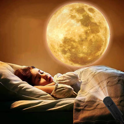 Night Light - Projector - Moon Lamp - Moon Projection - USB - Perfect for Bedroom Selfies - Bedroom Ceiling, Room Decoration.