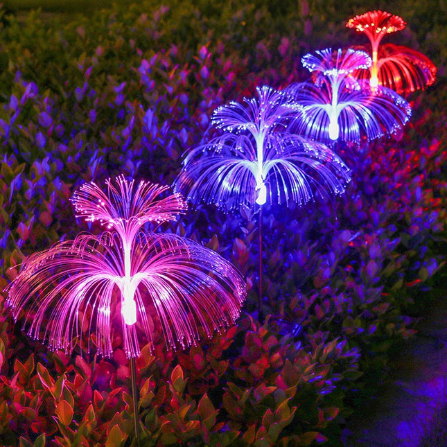 Jellyfish Solar Lamp - 1 Double-Layer Solar Garden Light with Color-Changing Decoration - Outdoor Solar Lamp - Suitable for Gardens, Paths, and Patios.