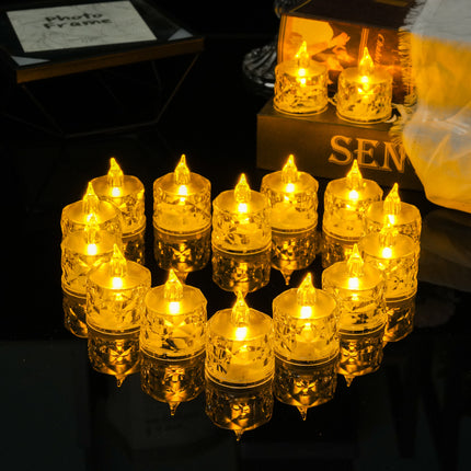 LED Candles - Candle Lighting - LED Electronic Candles - Clear Crystal - Proposal Decorative Lighting - Birthday Gift Acrylic Candle Lighting.