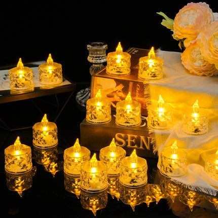 LED Candles - Candle Lighting - LED Electronic Candles - Clear Crystal - Proposal Decorative Lighting - Birthday Gift Acrylic Candle Lighting.