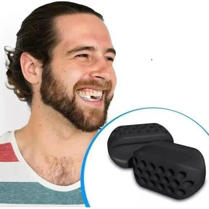 Jawline Trainer - Silicone Jaw Trainer - Powerful jaw trainer and jawline shaper for all levels - Slimmer, firmer and contours the face - 2 pieces (black + white).