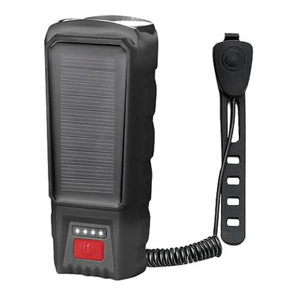 Bicycle Light - Bicycle Front Light - Rechargeable - Solar Powered with High Durability, Dual Lights Ultra-Bright with Horn Function, USB Rechargeable.