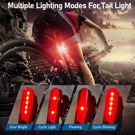 Bicycle Light - Rechargeable Solar Bike Light with 120dB Horn and 1500mAh Battery - USB and Solar Powered Rechargeable, 3 Lighting Modes and 4 Flashing Modes - Waterproof and Durable Bicycle Light for Front and Rear Light.