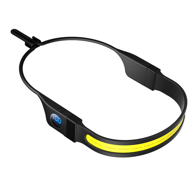 LED Headlamp - 230° Wide Beam - Rechargeable Headlamp with Digital Battery Display - 500 Lumens - Waterproof USB Headlamp for Camping, Running, Hiking - Adjustable Silicone Strap.