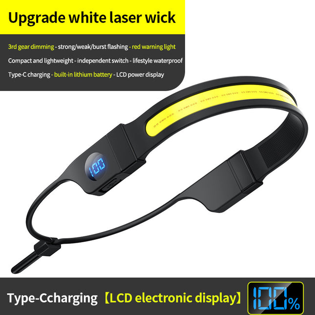 LED Headlamp - 230° Wide Beam - Rechargeable Headlamp with Digital Battery Display - 500 Lumens - Waterproof USB Headlamp for Camping, Running, Hiking - Adjustable Silicone Strap.