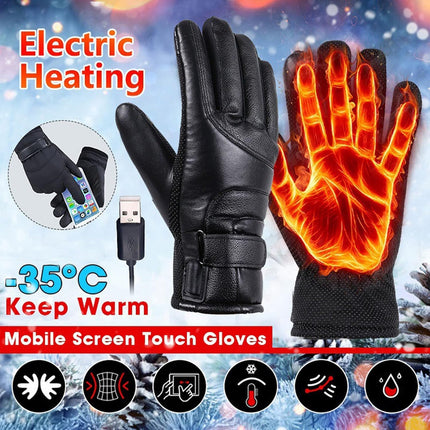 Electric Heated Gloves - USB Rechargeable, Waterproof & Breathable with Adjustable Fit for Skiing, Cycling, Hiking & Outdoor Adventures – Ideal for Cold Weather Conditions.