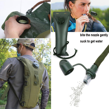 Water Bag–Water Storage–Hydration Backpack–Camping & Hiking–Food Grade Portable Water Bag–3L–Khaki.