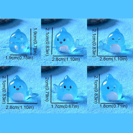 Aquarium Decoration – Ornaments – Mini Ocean Resin Animals – Luminous Mini Shark Figures – Durable & Non-Fading Resin – Glow-in-the-Dark Sea Animals – For Fairy Garden, Micro Landscape, Aquarium & Home Decor – Pack of 6.