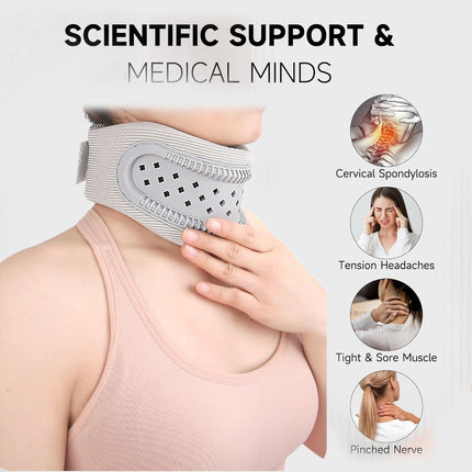 Neck Brace - Neck Pain - Neck Brace for Pain Relief and Support, Soft Adjustable Cervical Collar, Neck Traction Device, Neck Protectors for Spinal Stability and Alignment, Neck Pressure Relief for Men and Women - Gray.