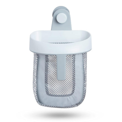 Toy Storage Bag Bathroom Rack Storage Bag for Bathroom with Quick Dry Net, Super Strong Suction Cup, Easy to Attach to Tiles and Bath Wall - Gray.