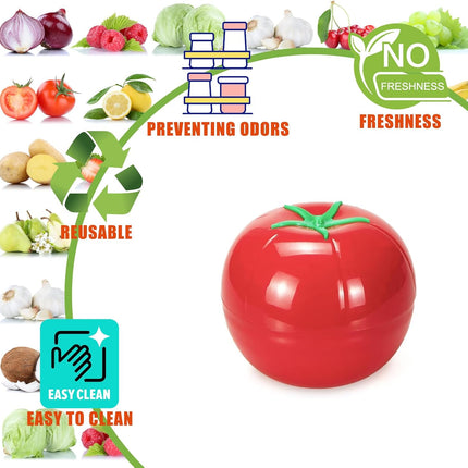 Vegetable Storage Box - Storage Box - 3 Piece Fresh Storage Box Set - Avocado, Tomato & Onion - Reusable Food Storage Containers with Lid.