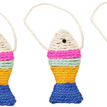 Interactive Cat Toys - Cat Toys - Intelligence Cat Toys - Sisal Scratching Mat in Fish Shape - Durable Scratching Toys for Cats - Protects Furniture & Provides Long-Lasting Fun - 3 Pieces.