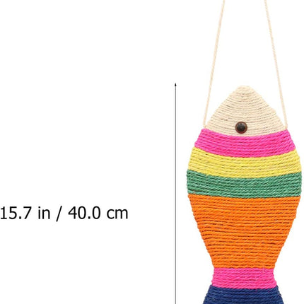 Interactive Cat Toys - Cat Toys - Intelligence Cat Toys - Sisal Scratching Mat in Fish Shape - Durable Scratching Toys for Cats - Protects Furniture & Provides Long-Lasting Fun - 3 Pieces.