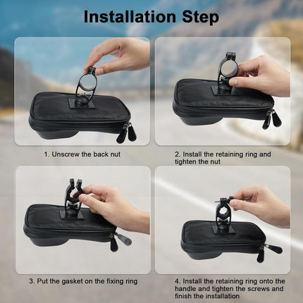 Waterproof Bike Phone Holder - Sensitive Touchscreen & Face ID - Universal Mobile Phone Holder for Motorcycle & Scooter - Black.