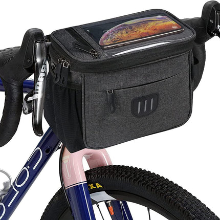 Waterproof Bike Frame Bag - Large Capacity - Top Tube Phone Holder - For MTB Mountain Bike & Road Bike.