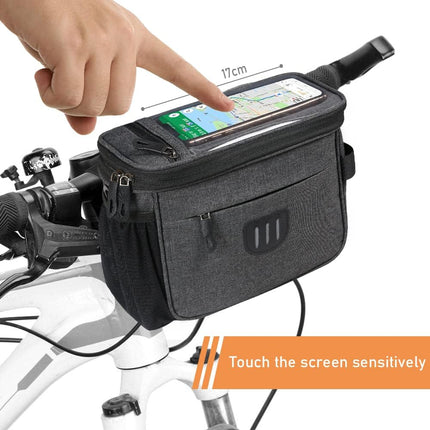 Waterproof Bike Frame Bag - Large Capacity - Top Tube Phone Holder - For MTB Mountain Bike & Road Bike.