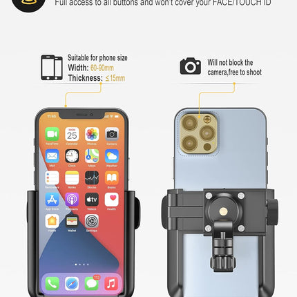 Bike Phone Holder - 1S Quick Release & 360 Degree Rotatable - For Motorcycle, Scooter & MTB - Universal 3.5-7.0 Inch.