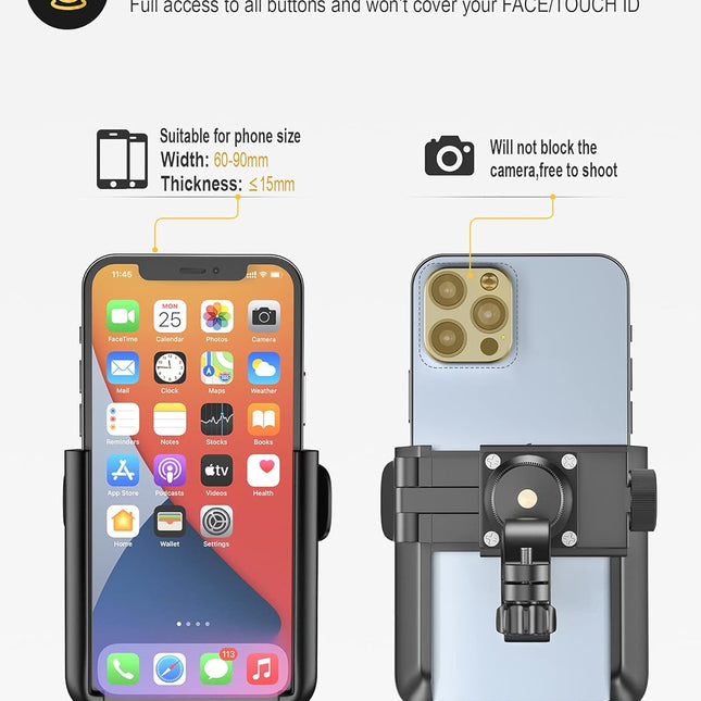 Bike Phone Holder - 1S Quick Release & 360 Degree Rotatable - For Motorcycle, Scooter & MTB - Universal 3.5-7.0 Inch.