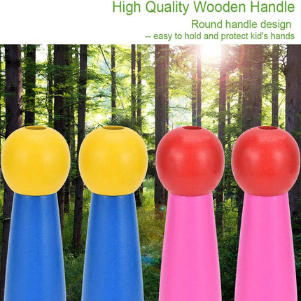 Adjustable Children's Skipping Rope (2 Pieces) - with Wooden Handle and Cotton Rope - 285 cm - For Boys & Girls - Fitness & Games.
